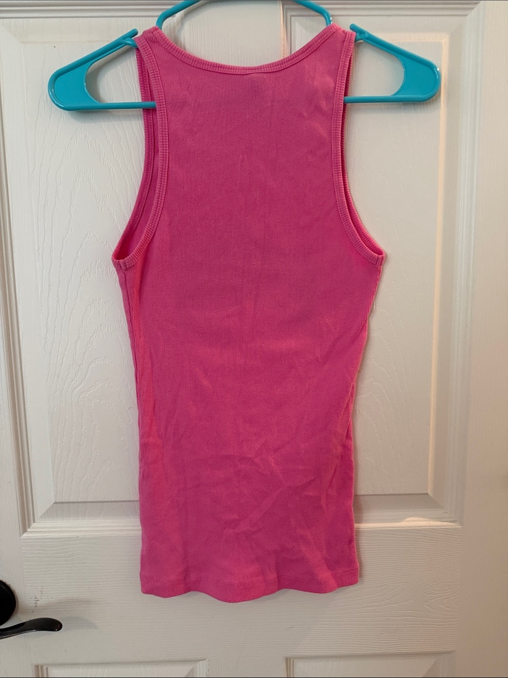 Pink Women's Ribbed Tank Top - Picture 6 of 6